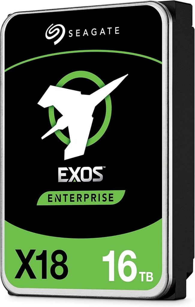 Seagate Exos X18, 16 TB, Disco Duro Interno Enterprise Classe, SATA HDD, CMR 3,5", Hyperscale SATA 6 GB/s, 7.200 RPM, 512e, 4 KB FastFormat (ST16000NM000J)