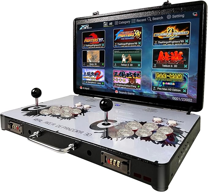 WYGAMING Creative Arcades - Máquinas de arcade plegables de tamaño completo | 4 jugadores | Más de 20000 juegos | Pantalla LED de 22 pulgadas | 2 joysticks Sanwa | 2 joystick gamepad