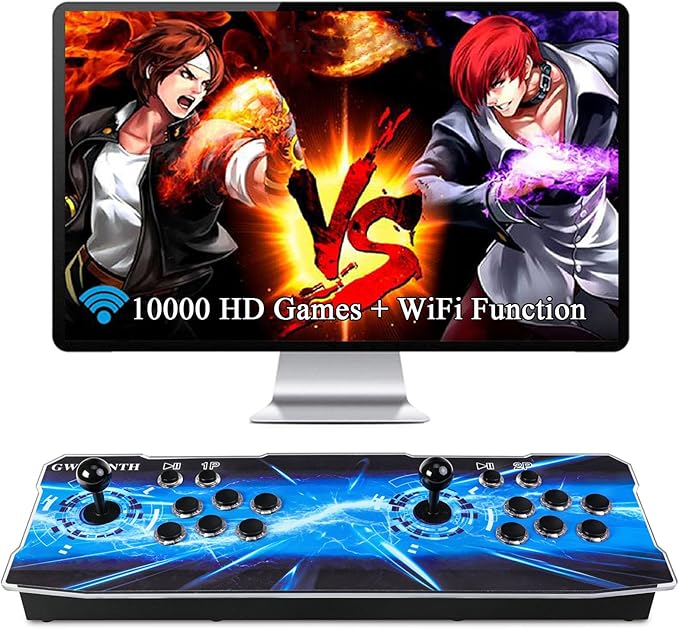 GWALSNTH 3D Pandora Box 18S Pro Arcade Consola de juegos, máquina de videojuegos HD 10000 en 1, juegos Plug and Play en casa, función WIFI para añadir más juegos..