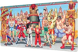 Alfombrilla ratón XXL Street Fighter - Alfombrilla escritorio (Mouse pad XXL: Protector escritorio) | Accesorios gaming - Tapete escritorio : Alfombra escritorio Impermeable y Antideslizante