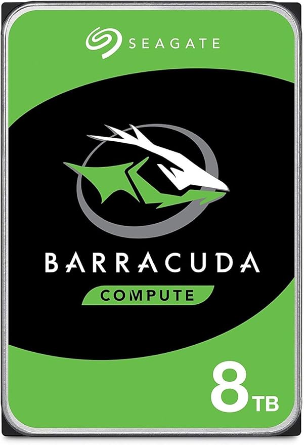 Seagate BarraCuda, 8 TB, disco duro interno, SATA de 6 Gbit/s, 3,5", 5400 RPM, caché de 256 MB para PC de escritorio (ST8000DM004)