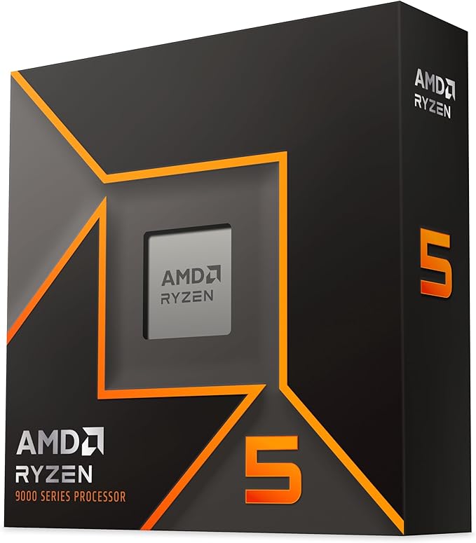 AMD Ryzen 5 9600X Procesador (Tarjeta gráfica Radeon integrada, 6 núcleos/12 Threads, 65W DTP, Socket AM5, 38MB Caché, Reloj de Aumento máx. hasta 5.4 GHz, sin Ventilador)