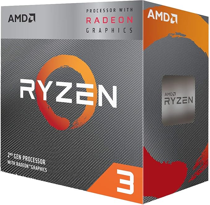 AMD Ryzen 3 3200G Procesador (tarjeta gráfica Radeon integrada, 4 núcleos/4 threads, 65W DTP, Socket AM4, 6MB Caché, Reloj de aumento máx. hasta 4.0 Ghz, con ventilador Wraith Stealh)