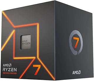 AMD Ryzen 7 7700 Procesador (tarjeta gráfica Radeon integrada, 8 núcleos/16 threads, 65W TDP, Socket AM5,40MB Caché, Reloj de aumento máx. hasta 5.3 GHz, con ventilador Wraith Prism)