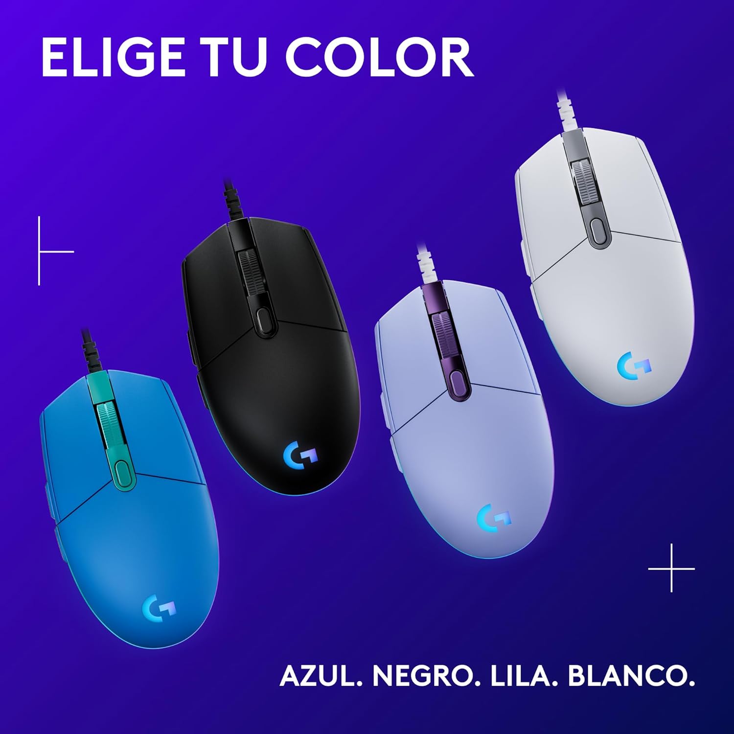 Logitech G203 LIGHTSYNC Ratón USB Gaming con Iluminación RGB Personalizable, 6 Botones Programables, Captor 8K para Gaming, Seguimiento de hasta 8,000 DPI