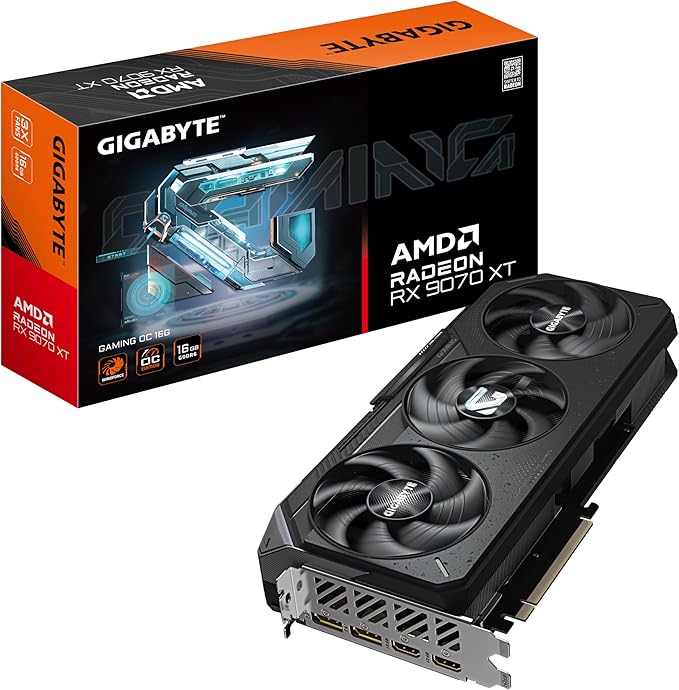 Gigabyte Radeon RX 9070 XT Gaming OC 16G Tarjeta Gráfica - 16GB GDDR6, 256 bits, PCI-E 5.0, 3060 MHz Frecuencia Base, 2 x DisplayPort, 2 x HDMI, GV-R9070XTGAMING OC-16GD