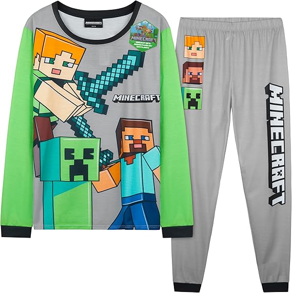 Get Trend Pijama Niño Manga Larga Set, Conjunto Pijama para Niños y Adolescentes, Lounge Set, Ropa de Dormir, Regalo Gamer