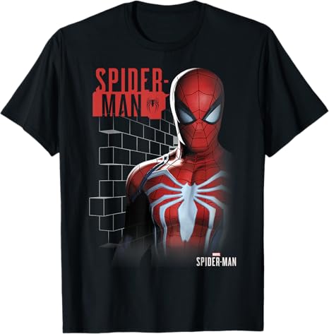 Marvel Spider-Man Game Brick Portrait Camiseta
