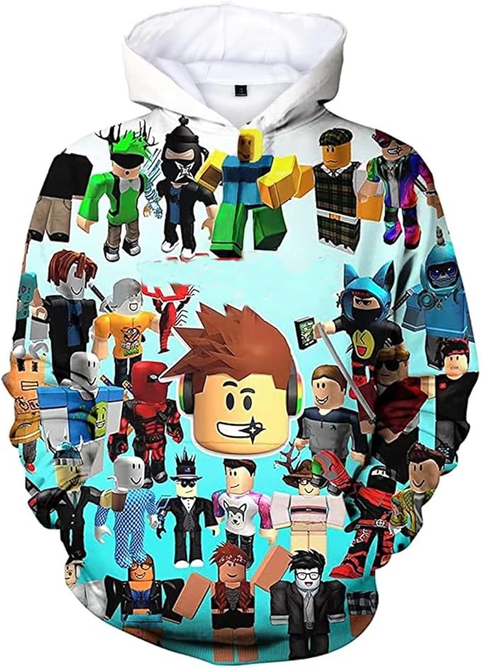 Boys Girls Youtuber Gamer Merch Hoodies 3D Cool Hoody Funny Pullover Sweatshirts Long Sleeve Hooded Jumpers 4-13 Years