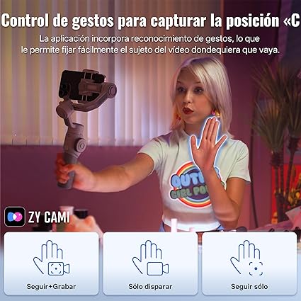 ZHIYUN CINEPEER Smooth 5E Estabilizador Smartphone, Luz de Relleno Integrada, Trípode, Estabilizador Gimbal de 3 Ejes para iPhone, Androi, Edición Inteligente, Carga 300g