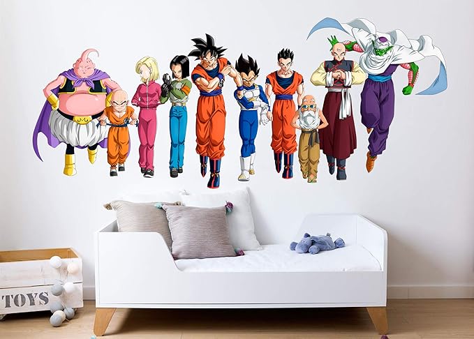 Vinilo decorativo adhesivo infantil, diseño de dragón, bola del dragón personajes, para niños y niñas, póster de anime, decoración de pared, muebles, para salón, gamer