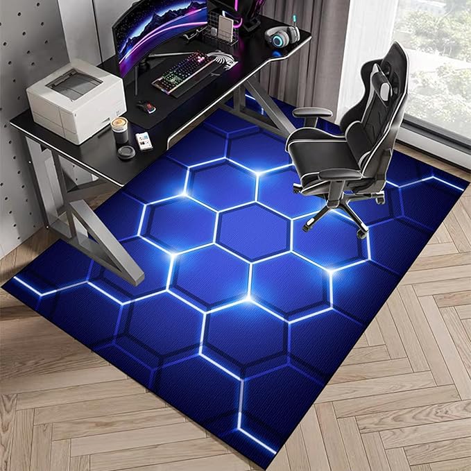 Alfombrilla para Silla de Gaming, Oficina Alfombra de Protección de Suelo, Protector Suelo Silla Ruedas, Oficina Escritorio Gamer Alfombrilla, Alfombrilla para Silla para Suelos Duros 60 x 70 cm