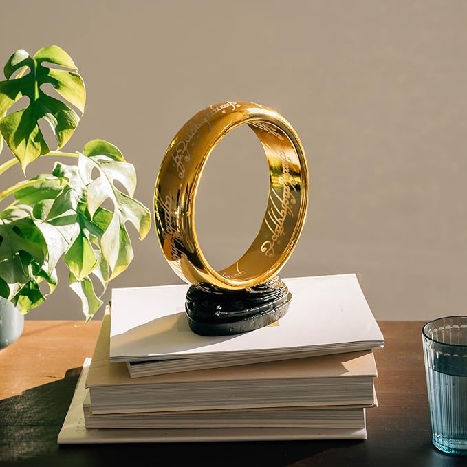 Lampara El Señor de los Anillos - Lampara escritorio Gaming o de Mesita Noche con USB o Pilas - Figura Los Anillos del Poder con LUZ LED tenue para Decoración habitación : Regalo Friki Merchandising