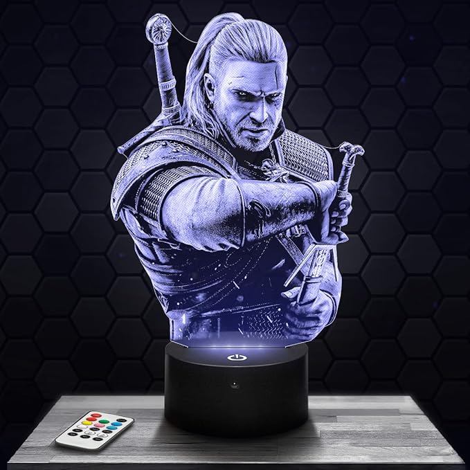Lampephoto.fr - Lámpara 3D Wit cher G Decoración para Dormitorio Oficina Juegos Gamer Videojuegos Luz Nocturna Idea de Regalo para Niños y Adolescentes Luz Tenue, Merchandising TOP