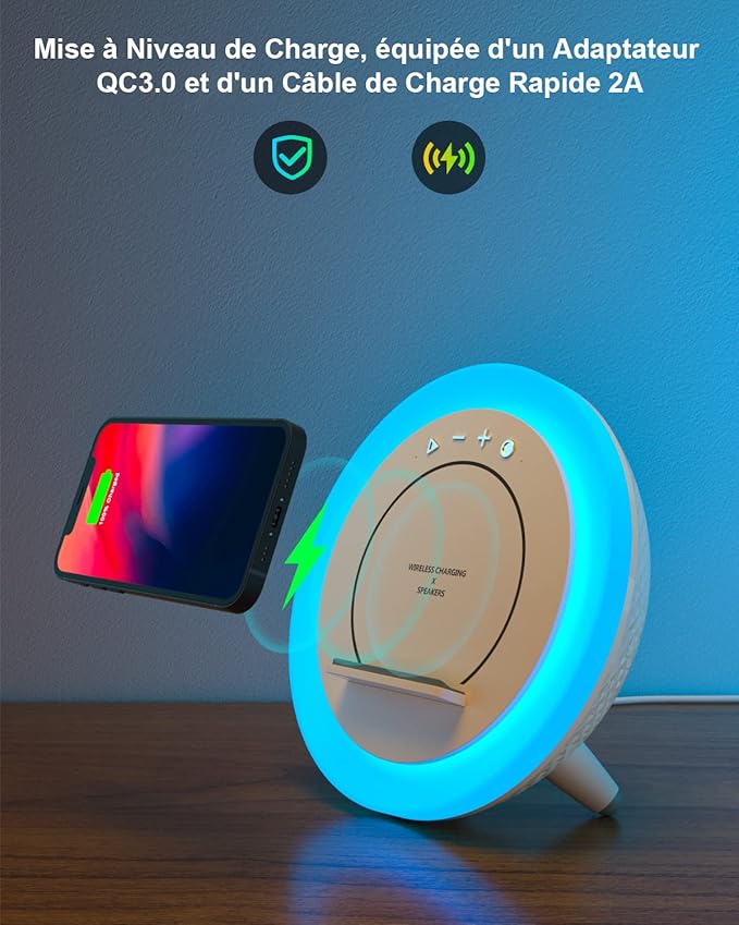 Skaaisont Lámpara con Altavoz Bluetooth e Cargador Inalambrico, Navidad Regalos Originales para Adolescentes Chica Niño, Mujer Hombre