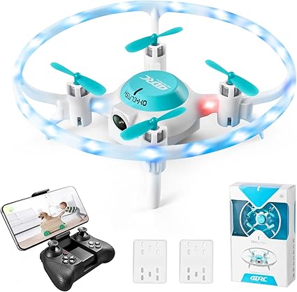 4DRC V5 Mini Drone con Cámara para Niños Principiantes,RC Quadcopter con función de Flotador,Regalos y Juguetes para Niños,Flips 3D,Vuelo Circular,Luces LED,2 Baterías