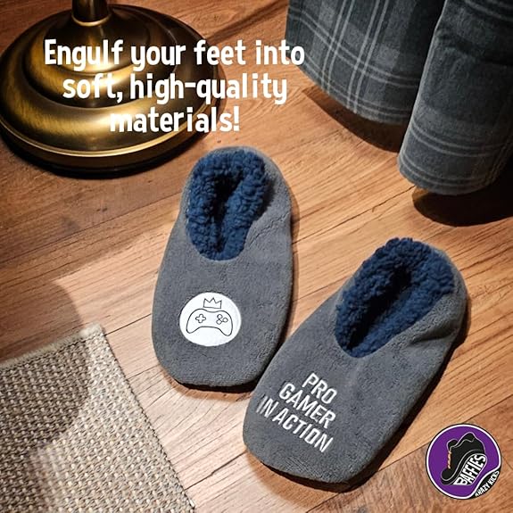 Baffies Light Pro Gamer - Pantuflas extragrandes. Pantuflas suaves para hombre, pantuflas de invierno acogedoras, regalo perfecto para jugadores y accesorios para jugadores. Regalos para jugadores,